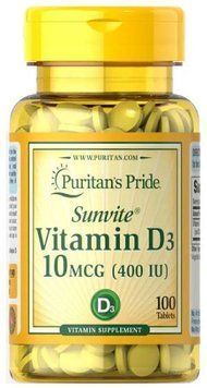 Вітамін Д Puritan's Pride Vitamin D3 400 IU 100 таблеток 9266 фото