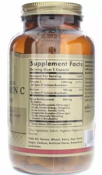 Вітамін С 1000 Solgar Ester-C plus 1000 mg Vitamin C 60 таблеток 19687 фото