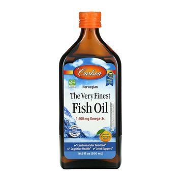 Норвежский рыбий жир Carlson The Very Finest Fish Oil 500 мл апельсин 2956572166 фото