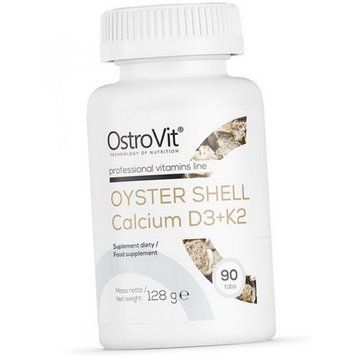 Кальцій Д3 К2 OstroVit Oyster Shell Calcium D3 + K2 90 таблеток 20550 фото