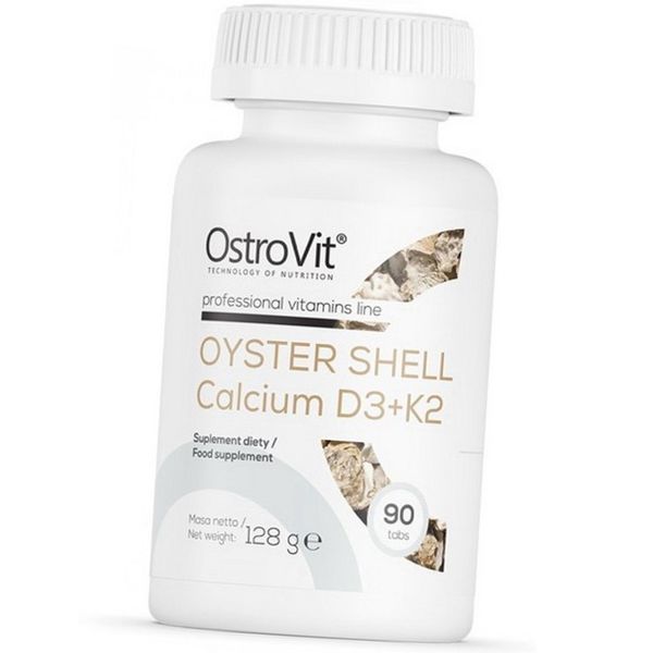 Кальций Д3 К2 OstroVit Oyster Shell Calcium D3 + K2 90 таблеток 20550 фото