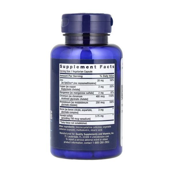 Минеральный комплекс Life Extension Only Trace Minerals 90 vcaps 2956571563 фото