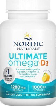 Рыбий жир омега Д3 Nordic Naturals Ultimate Omega-D3 60 гел капс лимон 2956576308 фото