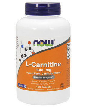 L-карнітин NOW L-Carnitine Tartrate 1000 100 tab 7826 фото