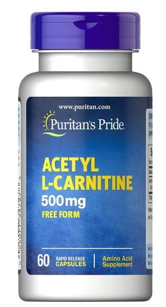 L-карнитин Puritan's Pride Acetyl L-Carnitine 500 mg Free Form 60 капс. 21575 фото
