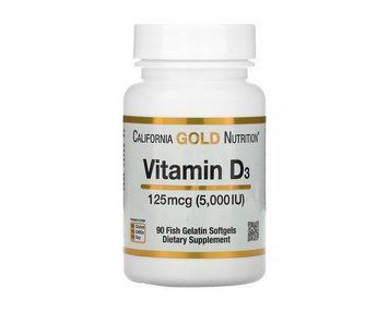Vitamin D3 125 mcg (5,000 IU) 90 fish gelatin softgels 19127 фото