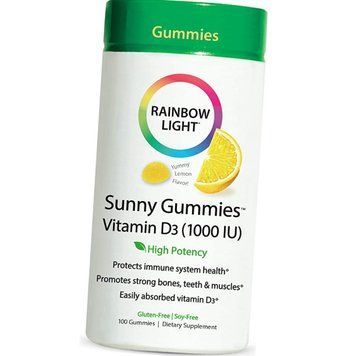 Вітамін Д3 Sunny Gummies Vitamin D3 1000 IU 100 желеек смак лимона 18340 фото