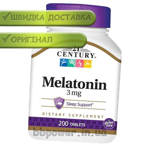 Мелатонін 21st Century Melatonin 3 mg 200 таб 11239 фото