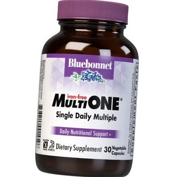 Вітаміни і мінерали без заліза Bluebonnet Nutrition Multi ONE Iron Free 30 капсул 20642 фото