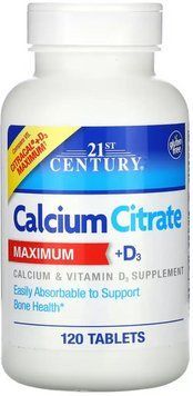 Цитрат кальцію з вітаміном D3 21st Century Calcium Citrate + D3 Max 120 таб 3108184154 фото