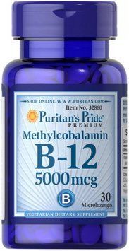 Витамин B-12 Метилкобаламин B-12 5000 Methylcobalamin 30 таб 19223 фото