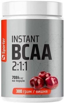 Амінокислоти BCAA 2:1:1 для витривалості та відновлення Sporter Instant BCAA 2:1:1 300 г вишня 3028839812 фото