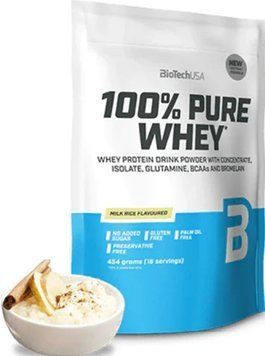 Протеин BioTech 100% Pure Whey 454 g рисовий пудінг 8727-19 фото