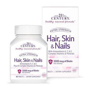 Для волосся шкіри та нігтів 21st Century Hair, Skin & Nails 90 таб 11153 фото