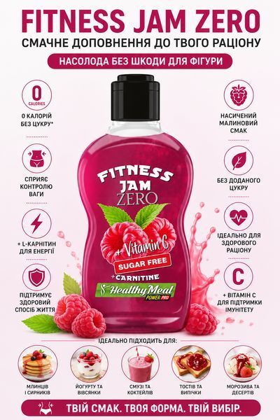 Низькокалорійний джем Power Pro Fitness Jam Zero 200 g малина 3197440160 фото