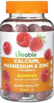 Кальцій магній цинк і вітамін D3 Lifeable Calcium Magnesium&Zinc + Vitamin D Adult 90 жов таб малина 3108184092 фото