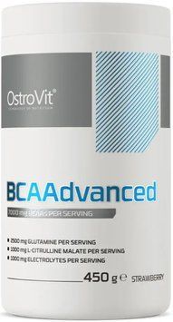 Аминокислоты ВСАА OstroVit BCAAdvanced 450г клубника 22101-04 фото