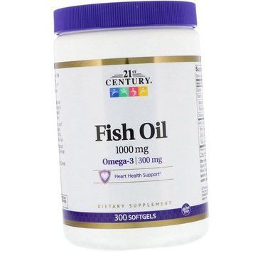 Омега 3 21st Century Fish Oil 1000 mg 300 капс гел 11242 фото
