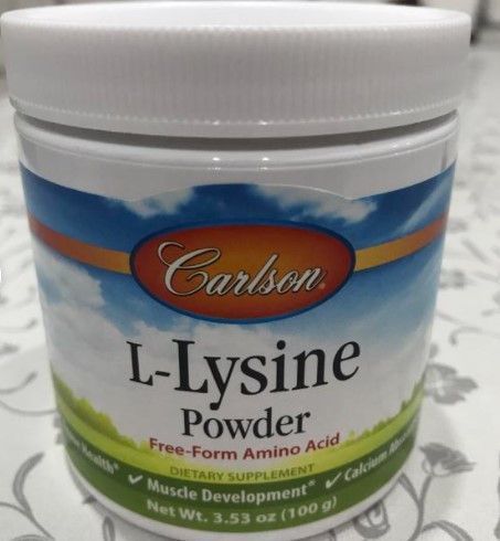 Л-лизин Carlson Labs L-Lysine Powder 100 грамм 11408 фото