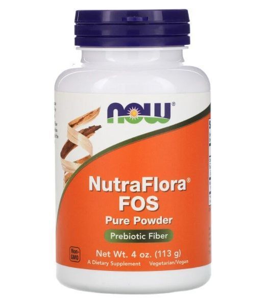 Фруктоолигосахариды NOW NutraFlora FOS pure powder 113 г 19049 фото