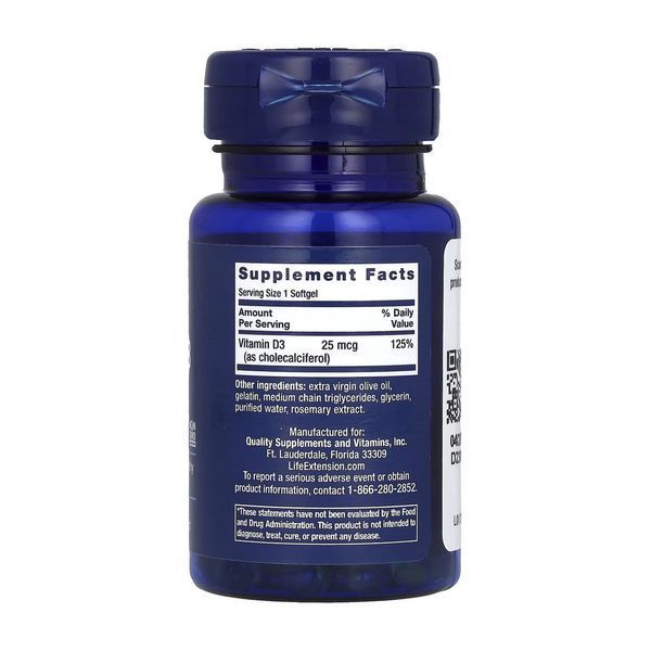 Вітамін Д3 Life Extension Vitamin D3 1000 IU 90 softgels 2956571565 фото