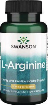 L-Аргінін Swanson L-Arginine 500 mg 100 капс 2956575203 фото