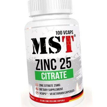 Цинка цитрат MST Zinc 25 Citrate 100 veg caps 18610 фото