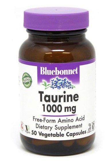 Таурин Bluebonnet Nutrition Taurine 1000 mg 50 капсул 19740 фото