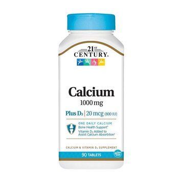 Кальцій 21st Century Calcium 1000 mg + D3 20 mcg 90 таб 11224 фото
