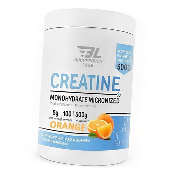 Креатин моногідрат Bodyperson Labs Creatine Monohydrate 500г апельсин 22499 фото