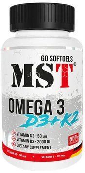 Омега MST Omega 3 D3+K2 60 softgels 18607 фото