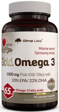 Омега 3 жирные кислоты с витамином E для сердца и мозга Olimp Gold Omega 3 1000 mg 90 капс 3197439905 фото