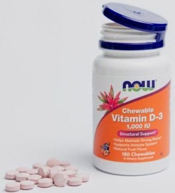 Витамин D3 NOW Vitamin D-3 1000 IU Chewable 180 жевательных таблеток 9136 фото