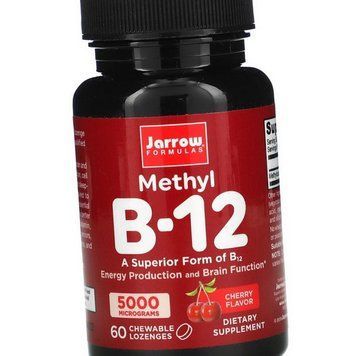 Вітамін В12 (метилкобаламін) Jarrow Formulas Methyl B-12 5000 mcg 60 таблеток вишня 20251 фото