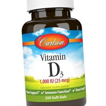 Вітамін Д Carlson Labs Vitamin D3 1000 IU 250 гел капс 18862 фото