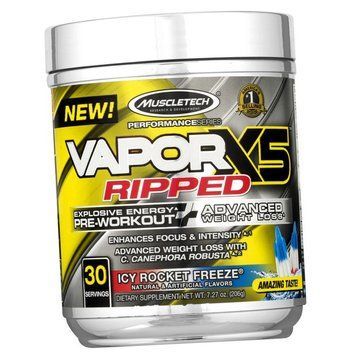Передтренувальний комплекс для жироспалювання MuscleTech Vapor X5 Ripped 184g 20747 фото
