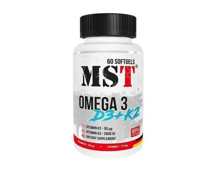 Омега MST Omega 3 D3+K2 60 softgels 18607 фото