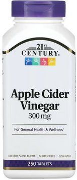 Яблучний оцет 21st Century Apple Cider Vinegar 300mg 250 таб 3108184161 фото