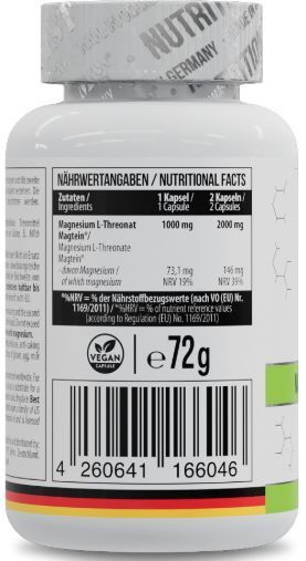 Треонат магнію для мозку пам'яті та сну MST Magtein magnesium l-threonate 1000 mg 60 капс 3008632017 фото