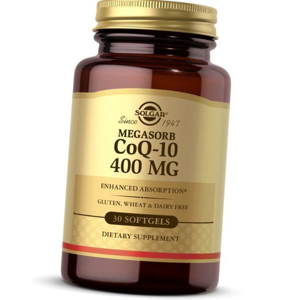 Коензим Q10 Солгар Solgar MegaSorb CoQ-10 400 mg 30 гел капс Убихинон 20310 фото