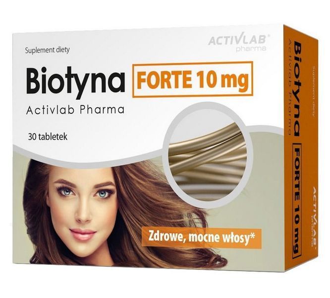 Биотин (витамин B7) Activlab Biotyna Forte 10 mg 30 таблеток 20157 фото