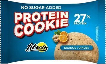 Протеїнове печиво з низьким вмістом вуглеводів та гарним складом FitWin Protein Cookie 40 g апельсин та імбир 3156186737 фото