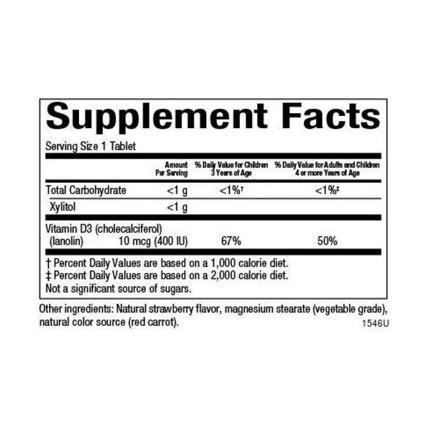 Жевательный витамин Д3 для детей Natural Factors Vitamin D3 10 mcg (400 IU) 250 таб ягоды 2956573194 фото