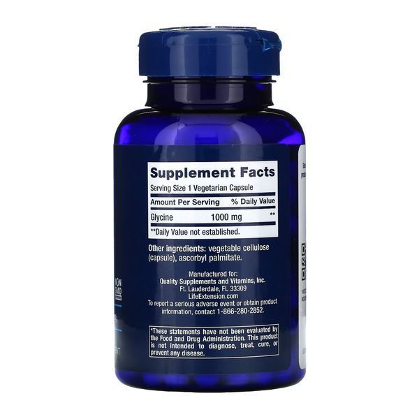 Гліцин для нервової системи Life Extension Glycine 1000 mg 100 вег капс 3173985383 фото