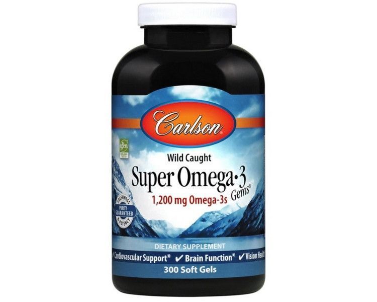 Омега 3 Carlson Labs Super Omega 3 1200 mg Omega-3s 300 капс риб'ячий жир карлсон лаб 18345 фото