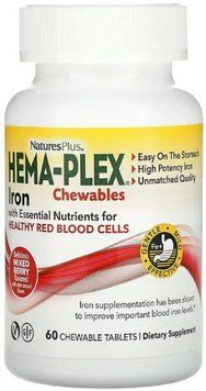 Залізо Nature's Plus Hema-Plex 60 жувальних таблеток 2956573263 фото