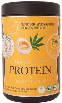 Яєчно-конопляний протеїн Terra Biona Hemp Protein + Agave Inulin 700 g банан 23626-04 фото