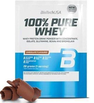 Протеин изолят концетрат BioTech 100% Pure Whey 28 гр шоколад 10273-04 фото