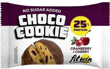 Протеїнове печиво з вишнею та журавлиною без цукру FitWin Choco Cookie 40 g 3156186738 фото
