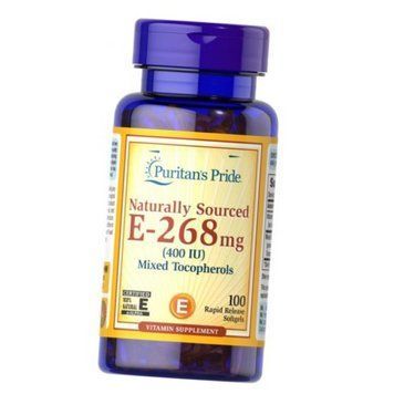 Витамин Е и смесь токоферолов Naturally Sourced E-268 mg (400 IU) Mixed Tocopherols 100 капс 19617 фото